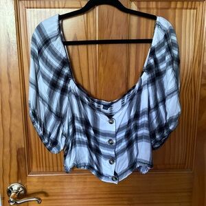 American eagle off the shoulder crop top